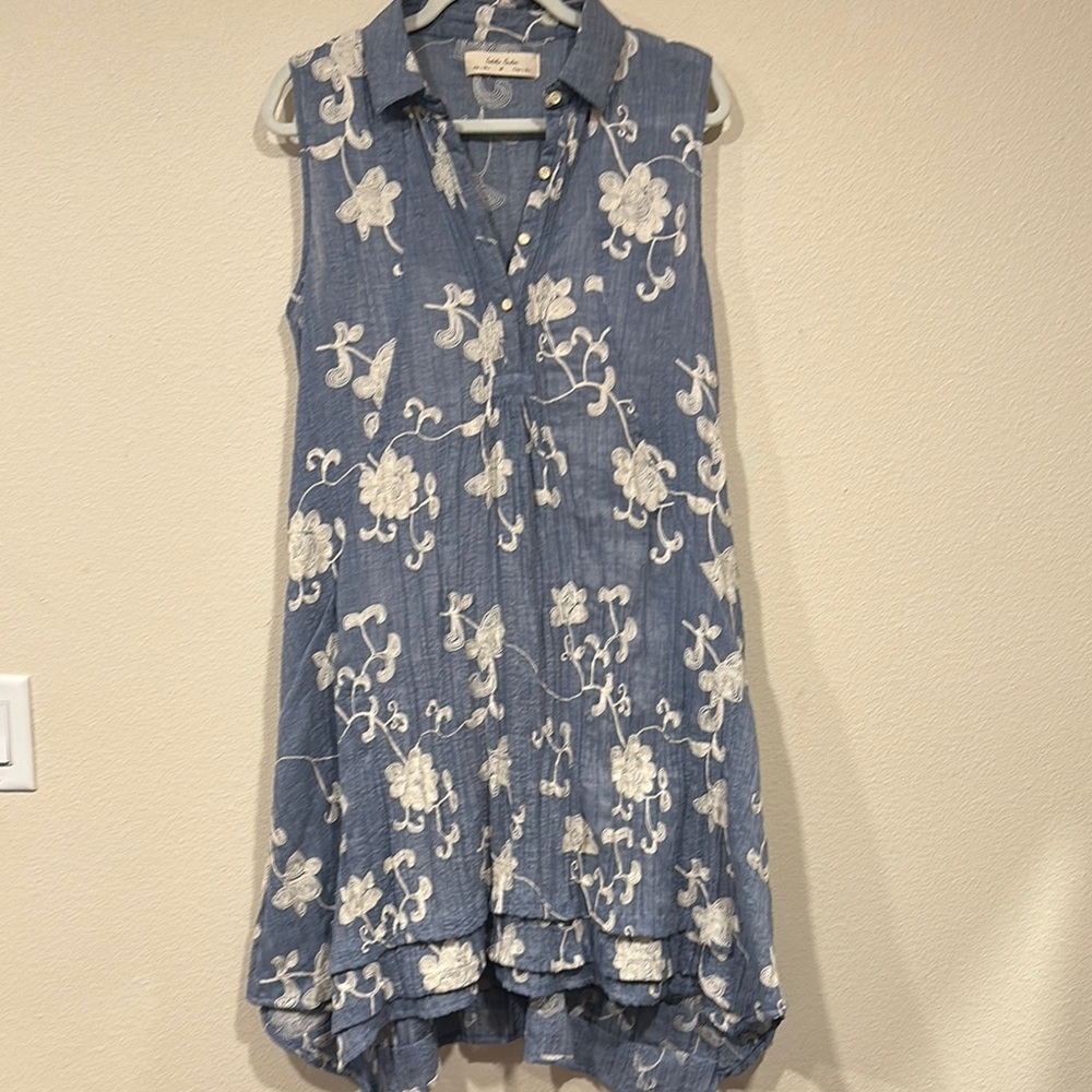 Isabella Sinclair Blue Embroidered Dress